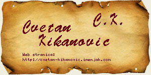 Cvetan Kikanović vizit kartica